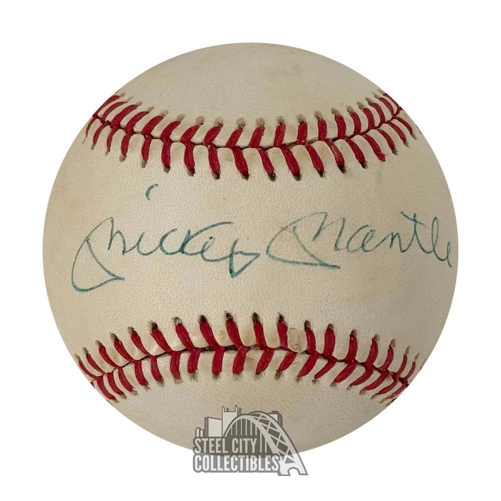 Mickey Mantle Autographed Official American League Baseball - JSA LOA ...