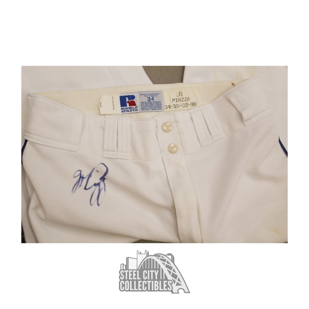 Mike Piazza White New York Mets Autographed Mitchell & Ness