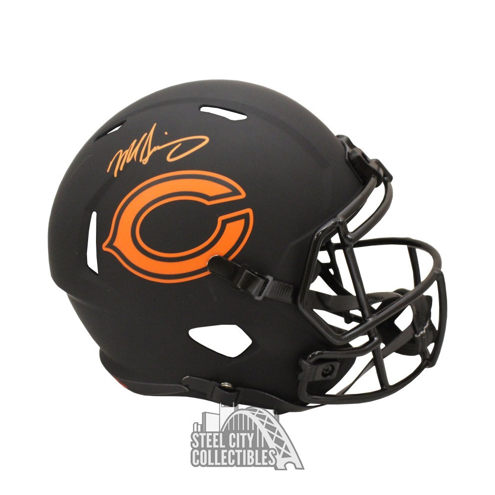 Mike Singletary Autographed Chicago Eclipse Full-Size Football Helmet - BAS  (Orange Ink)