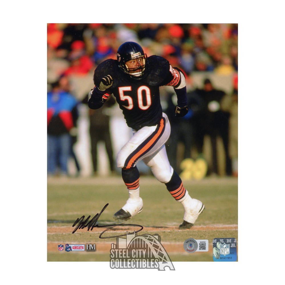 Mike Singletary Autographed Chicago Football 8x10 Photo Black Ink - BAS