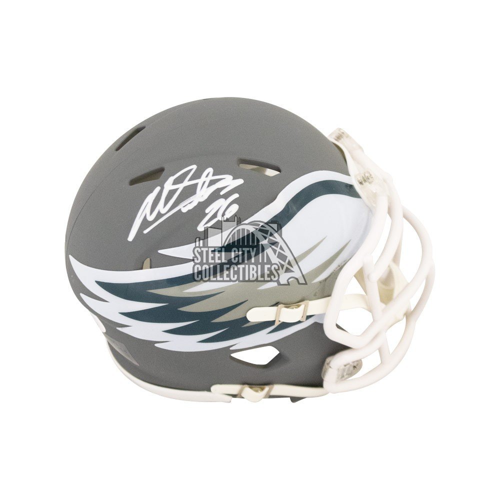 Miles Sanders Autographed Signed Eagles Authentic 69-73 Tb Speed Mini  Helmet Beckett Witnessed