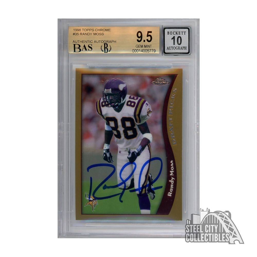 Randy Moss 1998 Topps Chrome Autograph Rookie Card #35 BGS 9.5 BAS 10