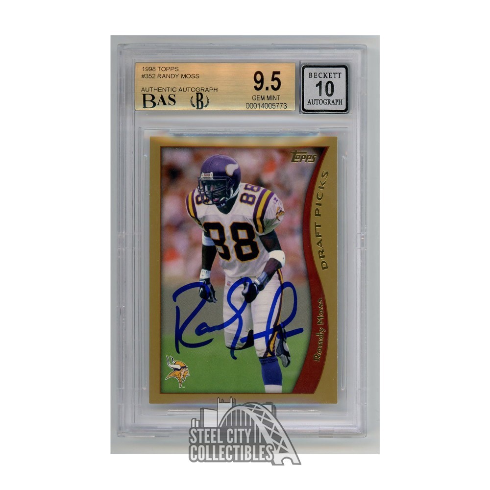 Randy Moss 1998 Topps Autograph Rookie Card #352 BGS 9.5 BAS 10 | Steel ...