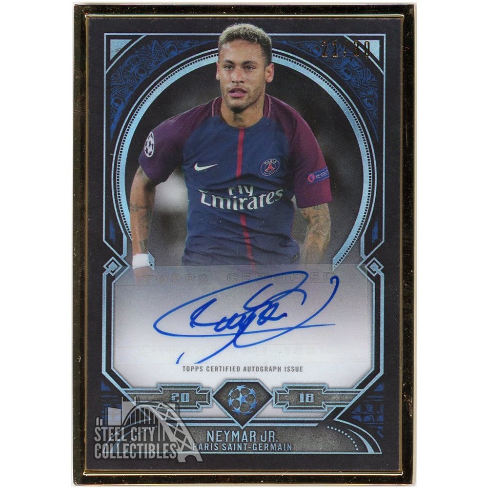 Neymar Jr 2017-18 Topps Museum UEFA Framed Autograph Card #FA-NJ 21/30 ...