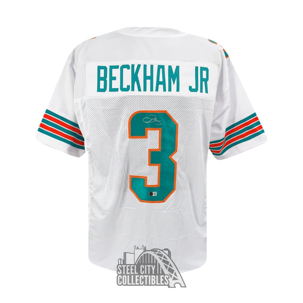 Odell Beckham Jr Autographed Miami Custom White Football Jersey BAS