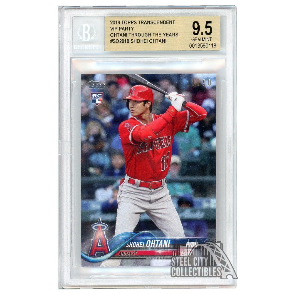 Shohei Ohtani 2019 Topps Transcendent VIP Party Through The Years RC Card  #SO-2018 11/50 BGS 9.5