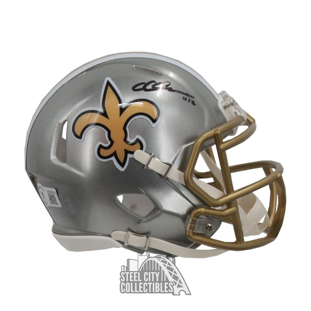 Chris Olave New Orleans Saints Autographed Gold Speed Mini Helmet