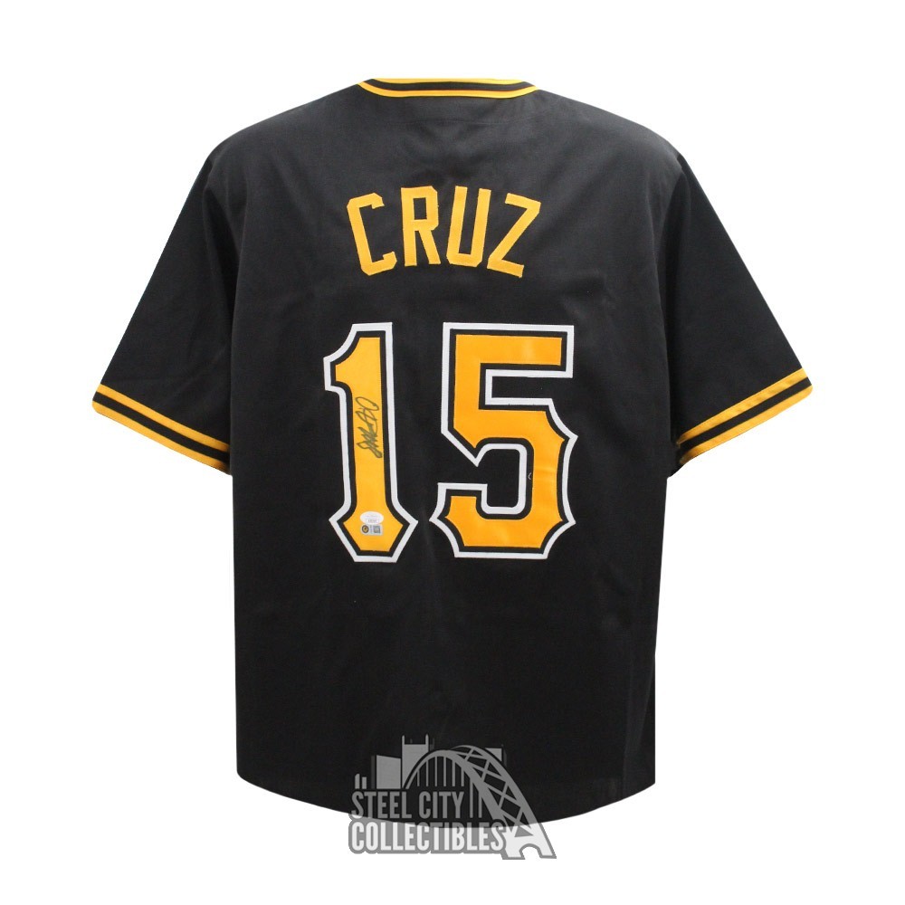 Framed Autographed/Signed Oneil Cruz 33x42 Pittsburgh Black Baseball Jersey  JSA COA - Hall of Fame Sports Memorabilia