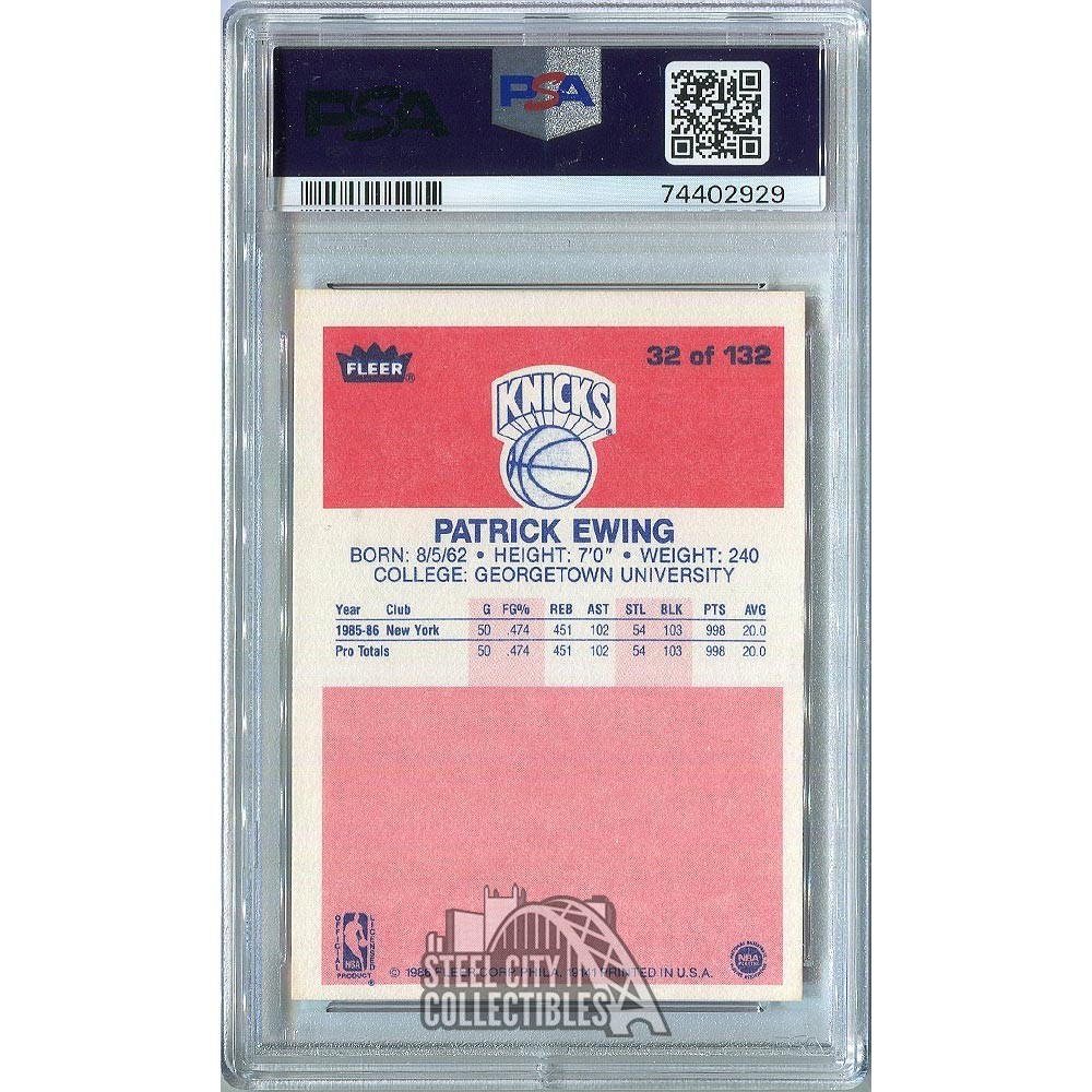 Newest 1986 Fleer Patrick Ewing Rookie card