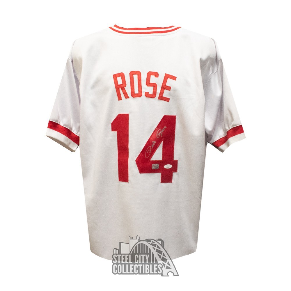 Pete Rose Autographed Cincinnati Reds (White Mitchell And Ness