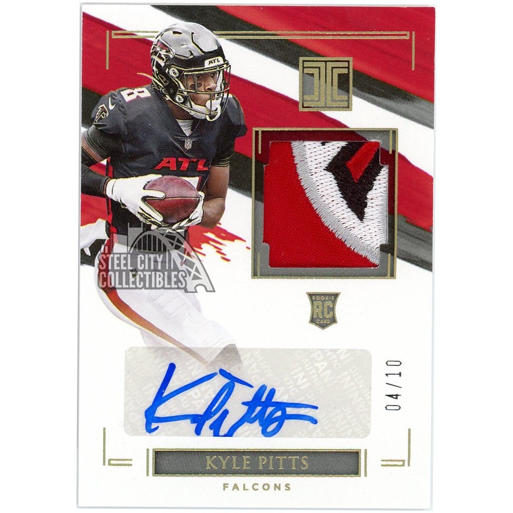 Kyle Pitts 2021 Panini Impeccable Rookie Logo Patch Autograph Card #RPA-KP  04/10