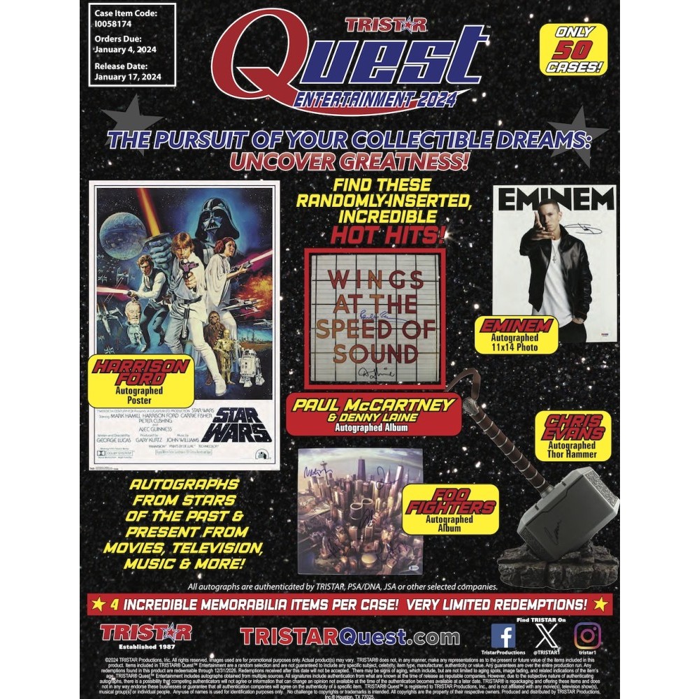 2024 Tristar Quest Entertainment Case Steel City Collectibles   Quest24 SalesSheet60610 