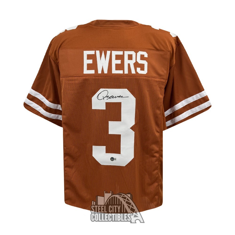 Quinn Ewers Autographed Texas Custom Orange Football Jersey - BAS ...