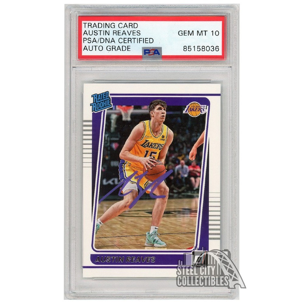 Austin Reaves 2021-22 Panini Chronicles Donruss Rated Rookie Autograph Card  #298 PSA/DNA 10 (Purple)