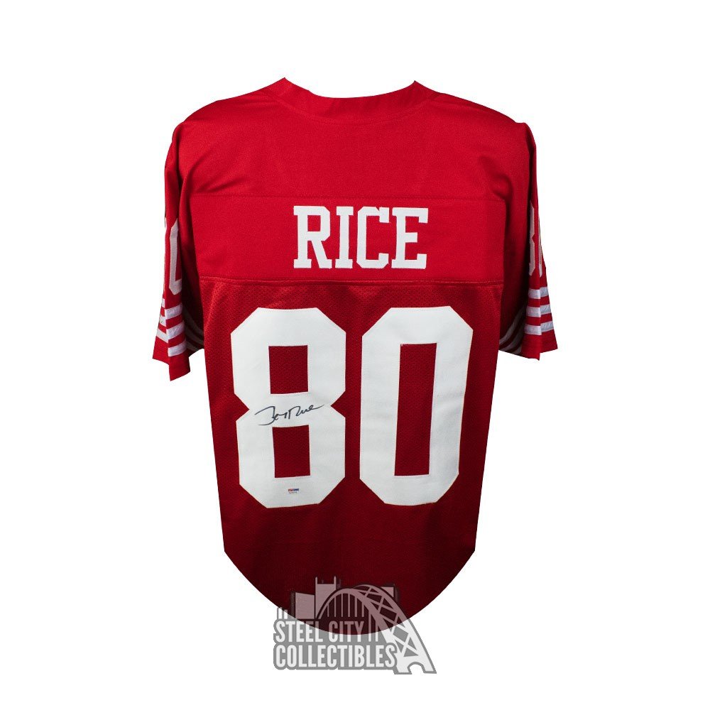 Jerry Rice Autographed San Francisco Custom Red Football Jersey - PSA/DNA  COA