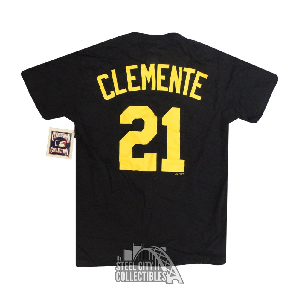 Pittsburgh Pirates Roberto Clemente Black Majestic T Shirt