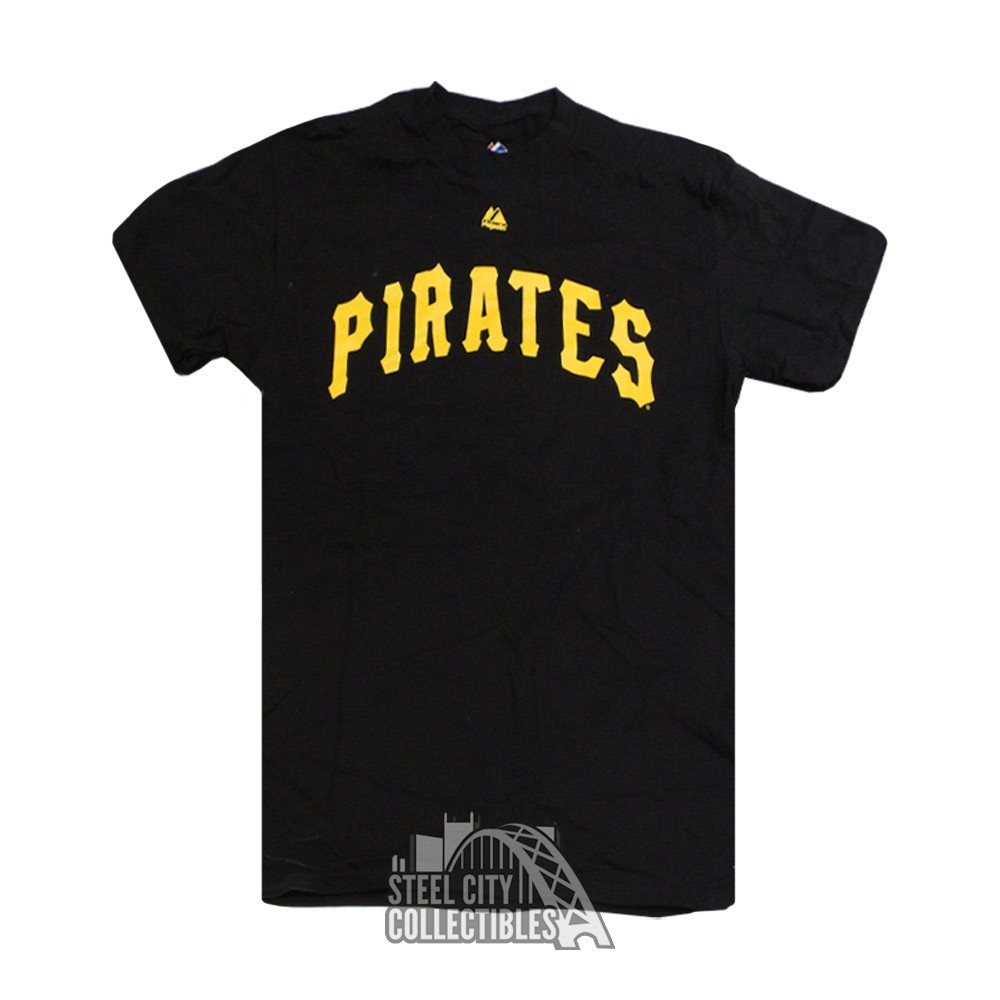 Roberto Clemente Pittsburgh Pirates Majestic Youth Black Name & Number  T-shirt