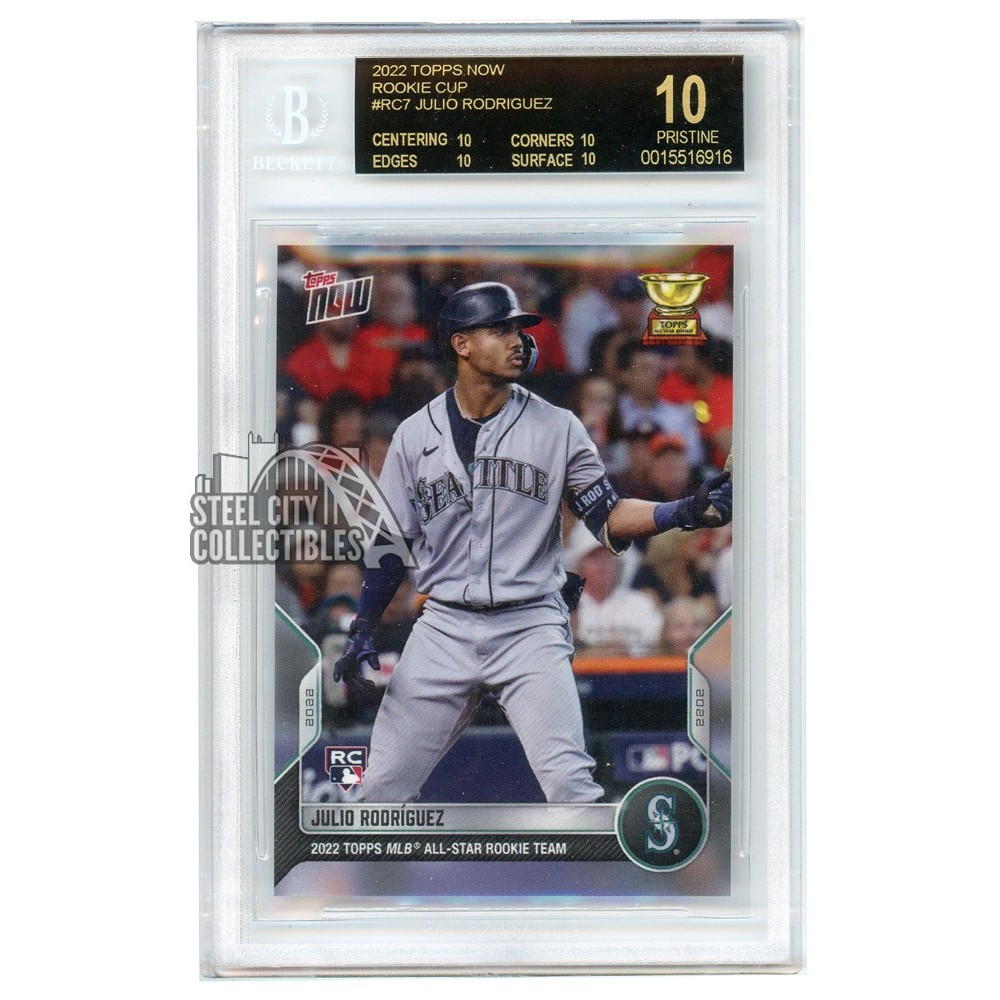 Julio Rodriguez 2022 Topps Now Rookie Card #RC-7 BGS 10 Pristine Black ...