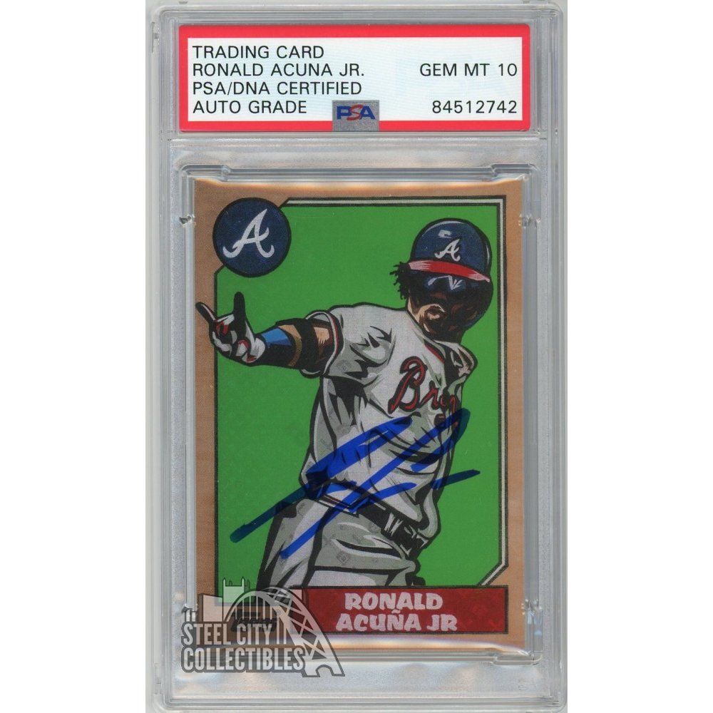 Ronald Acuna Jr 2021 Topps Project 70 Autographed Card #56 - PSA/DNA 10