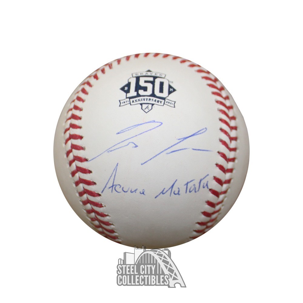 Ronald Acuna Jr Acuna Matata Autographed 150th Anniversary MLB Baseball -  JSA COA