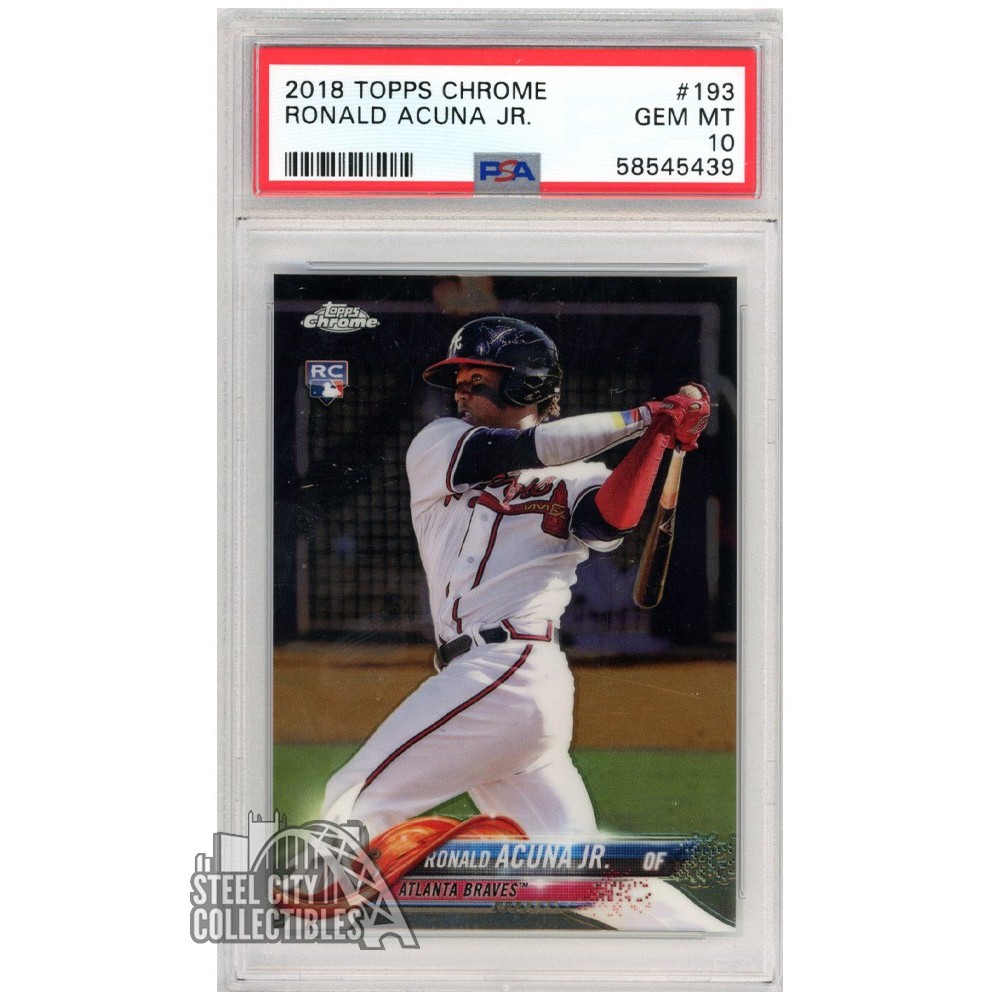 Ronald Acuna Jr 2018 Topps Chrome Rookie Card #193 PSA 10 GEM MINT