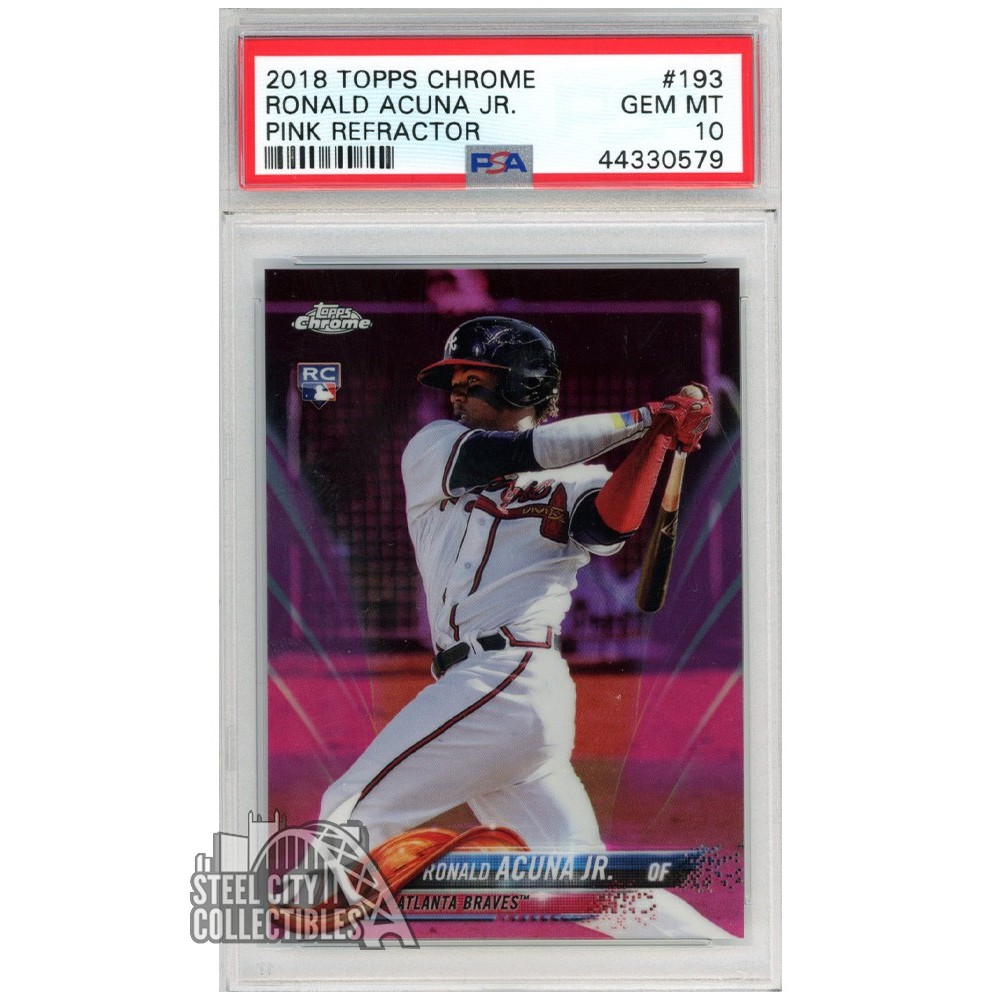 Ronald Acuna Jr 2018 Topps Chrome Pink Refractor Rookie Card