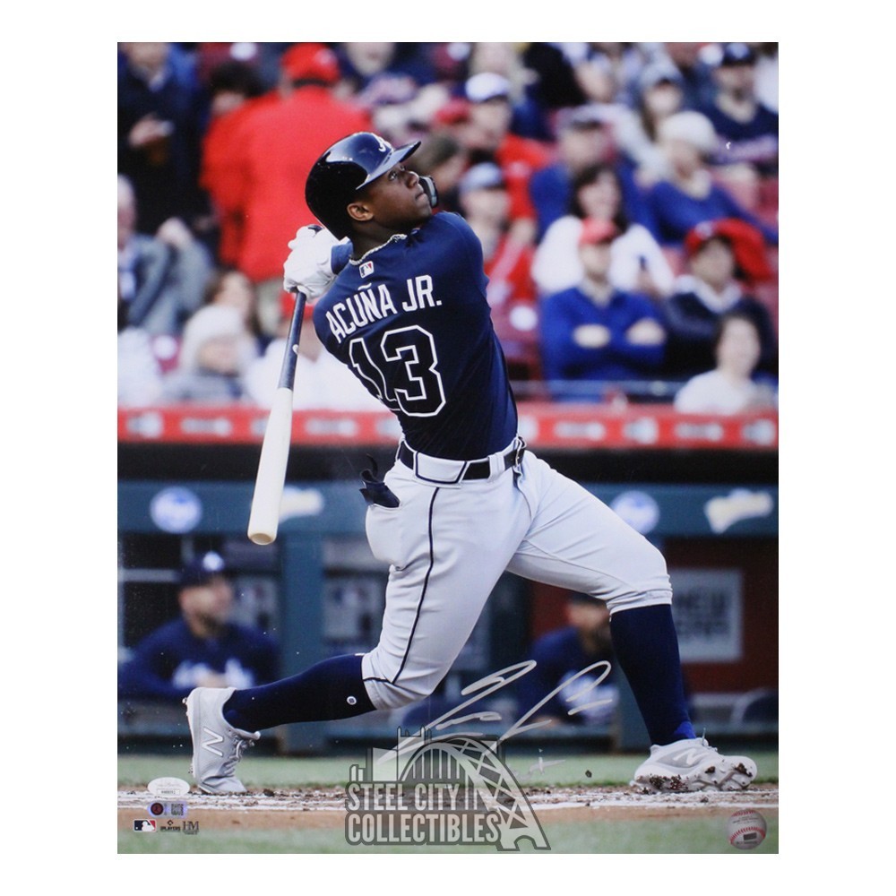 Ronald Acuna Jr Autographed Atlanta MLB DEBUT 16x20 Baseball Photo