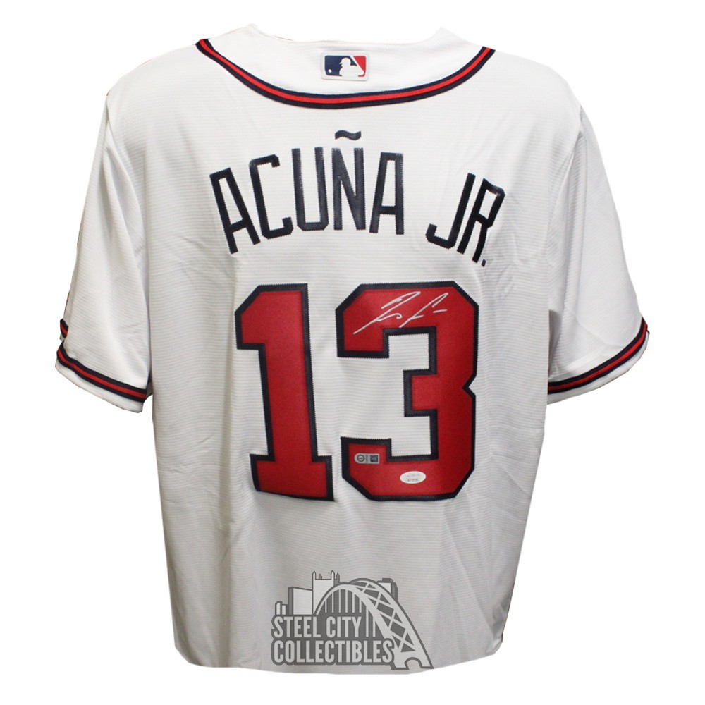Atlanta Braves Ronald Acuna Jr. Autographed White Majestic Cool