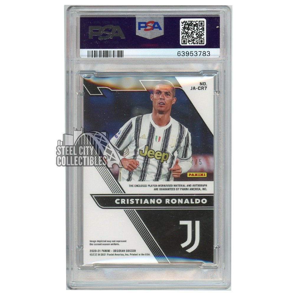 Cristiano Ronaldo 2020-21 Panini Obsidian Electric Etch Yellow