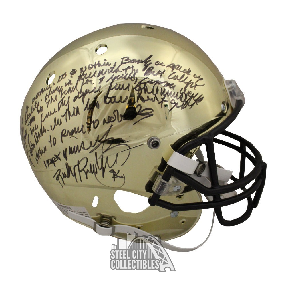 : Rudy Ruettiger Autographed Notre Dame Helmet with