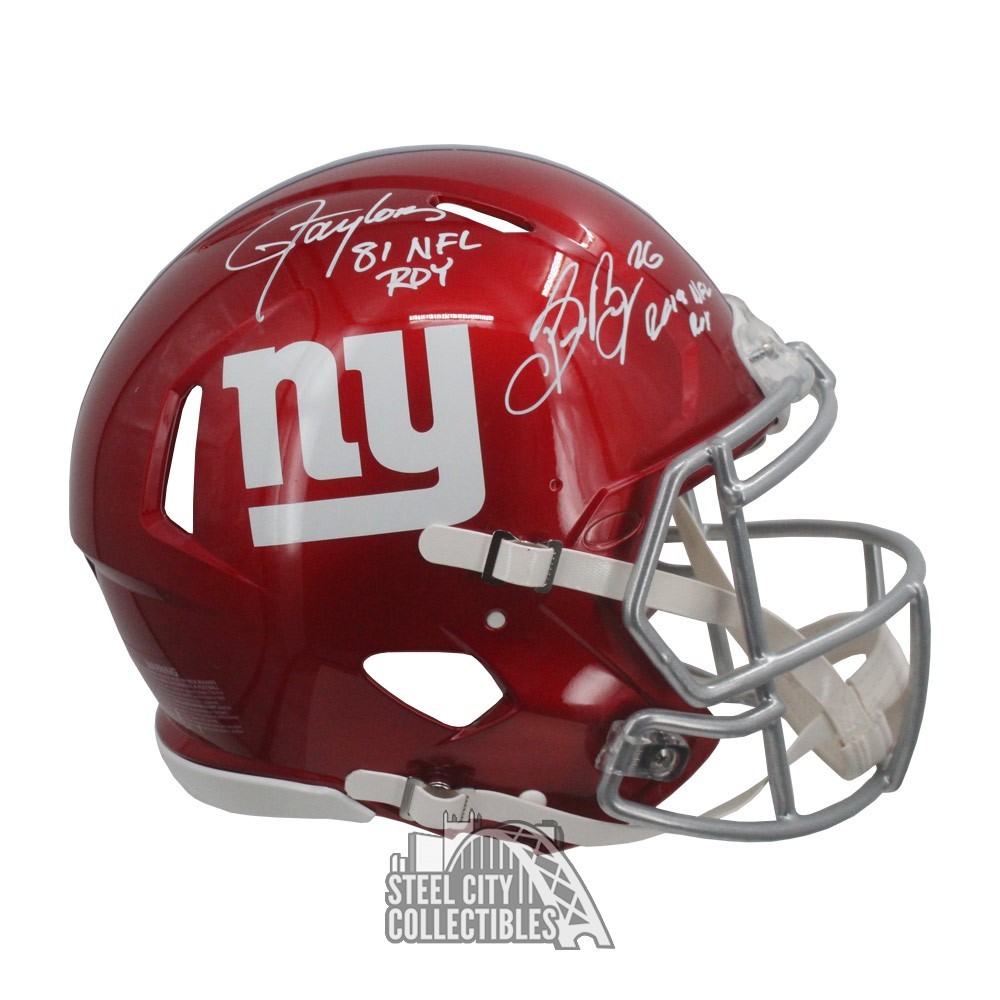 Saquon Barkley Autographed New York Giants Flash Mini Football Helmet  (signature on side of helmet) - BAS