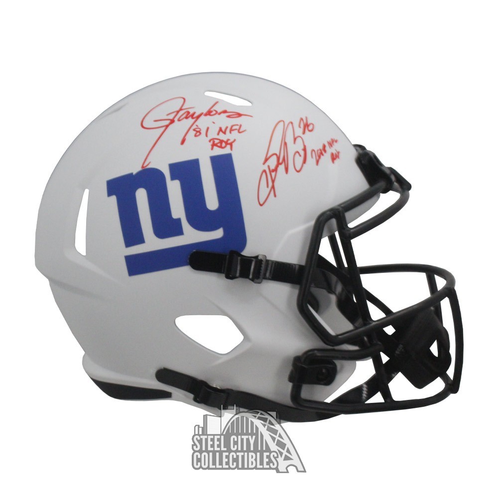 Lawrence Taylor Signed New York Giants Eclipse Speed Mini Replica Football  Helme