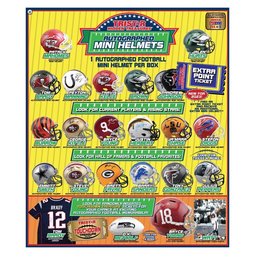 2023 Tristar Hidden Treasures Football Mini Helmet Platinum