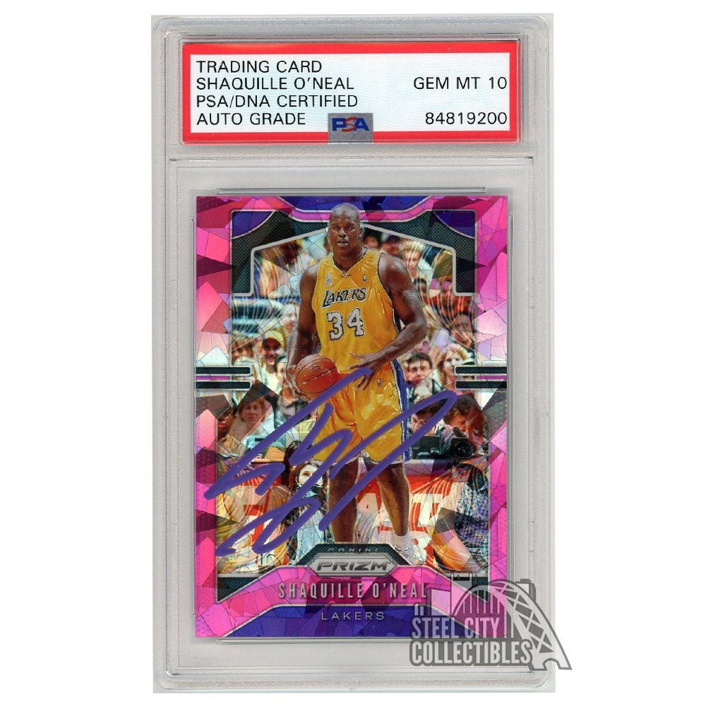 Shaquille O'Neal 2019-20 Panini Prizm Pink Ice Autograph Card #11 PSA/DNA  10 (Purple)
