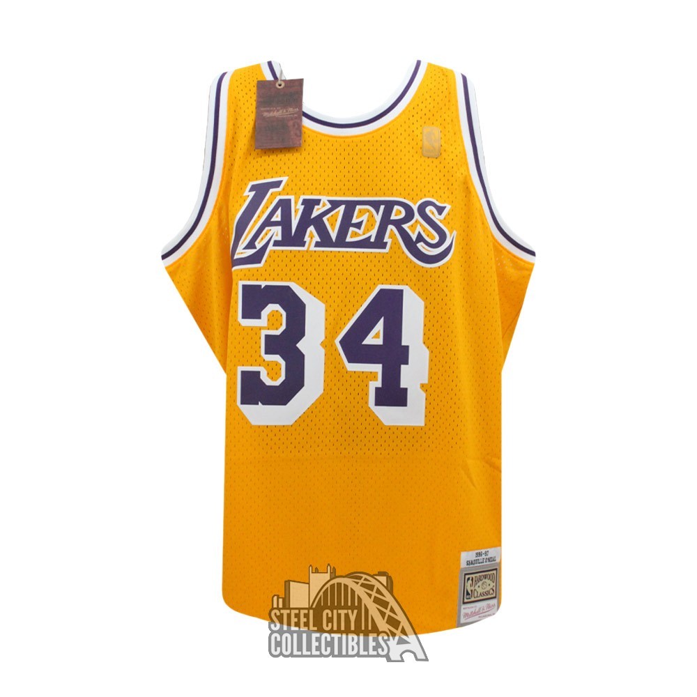 Shaq Signed Mitchell Ness Blue Lakers Jersey Shaquille O'Neal
