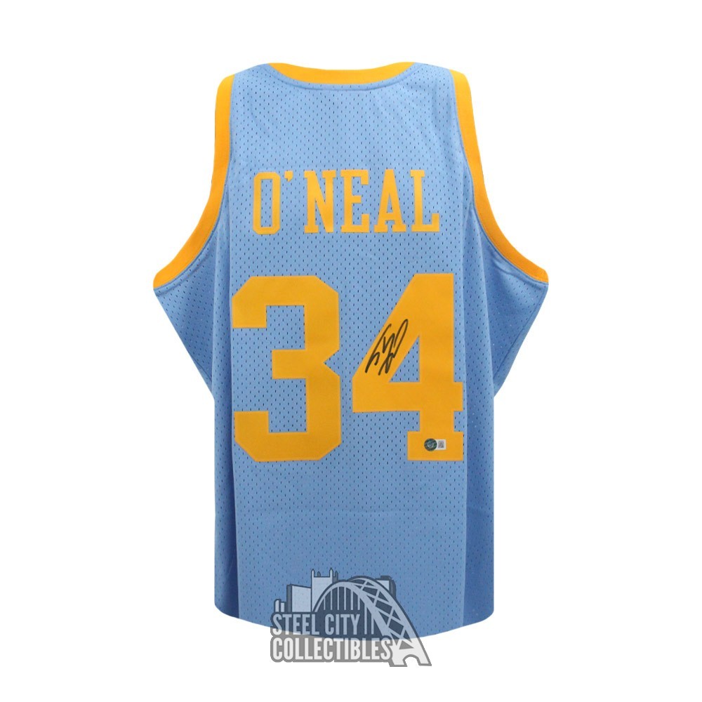 Shaquille O'Neal Authentic Signed Yellow Pro Style Jersey w/ Stats BAS –  Super Sports Center