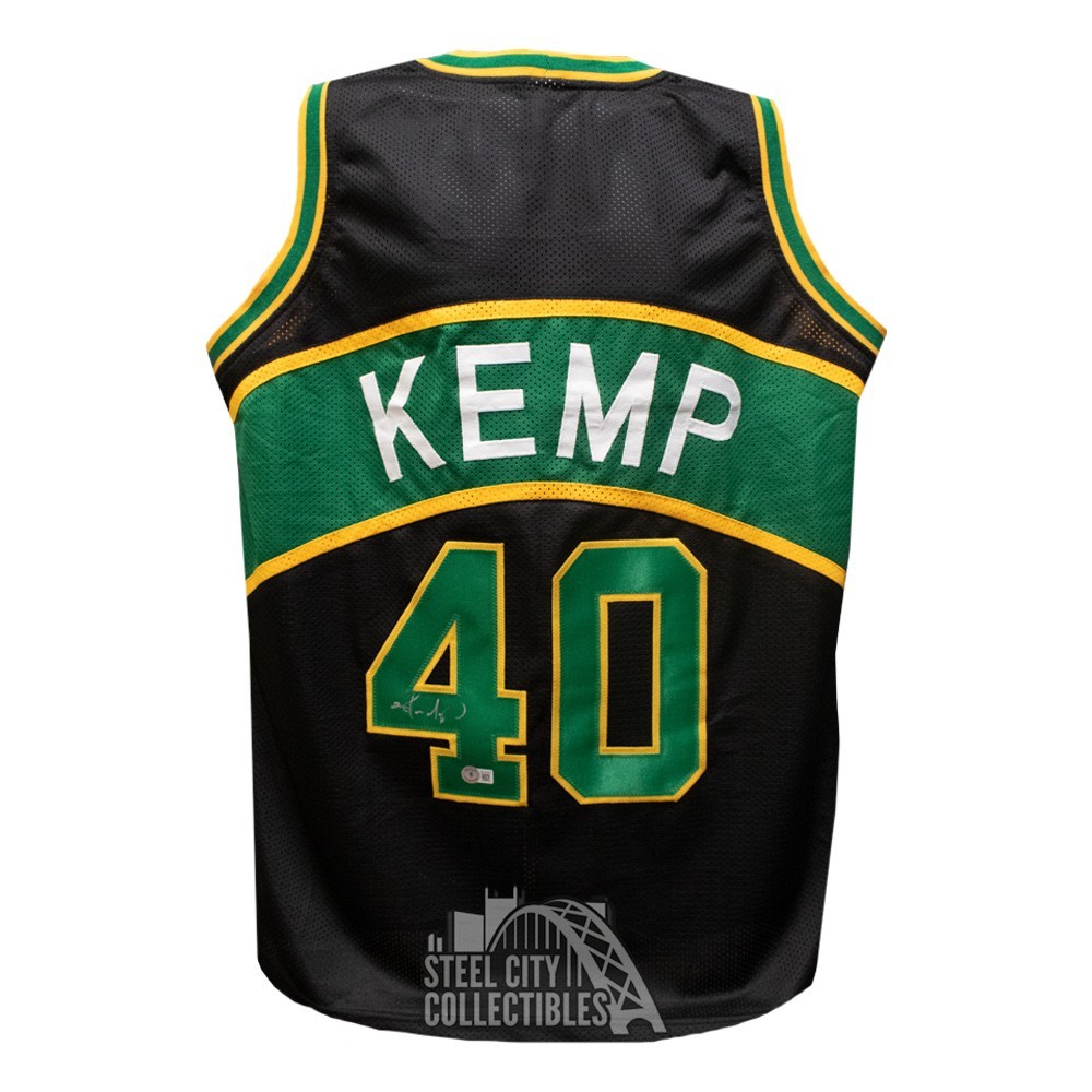Shawn Kemp Autographed Seattle Supersonics Custom Black Basketball Jersey -  BAS