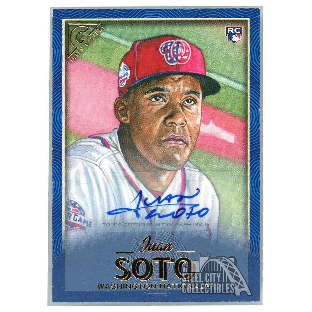 Juan Soto 2018 Topps Gallery Blue Rookie Autograph Card #126 08/50