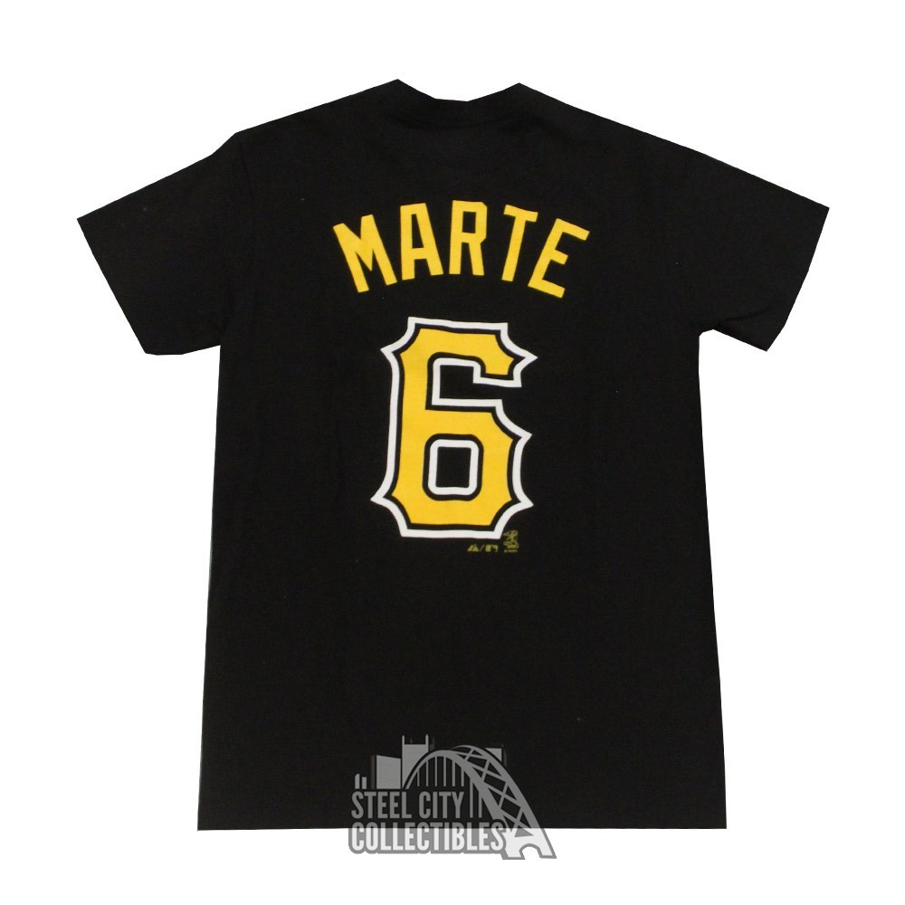 Starling Marte Pittsburgh Pirates Majestic MLB Black Name & Number T-Shirt