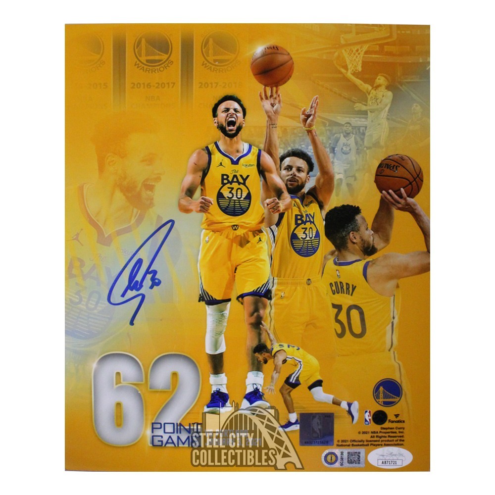 Stephen Curry Autographed Golden State 8x10 Basketball Photo JSA (62