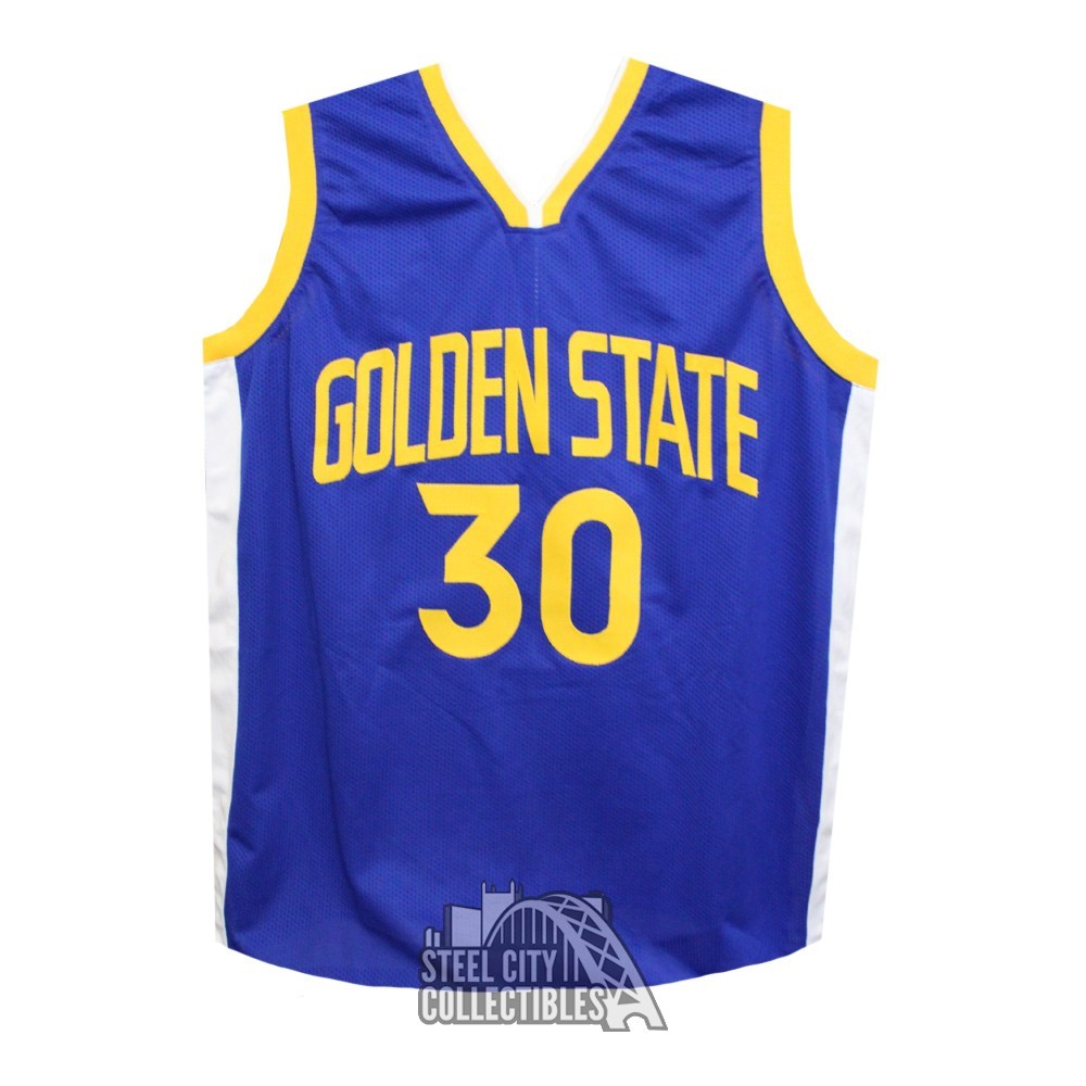 Stephen Curry Autographed Golden State Blue Nike Swingman B2B