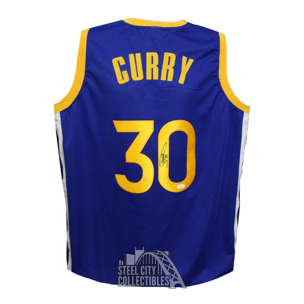 Stephen Curry Golden State Warriors Fanatics Authentic Autographed Nike  Blue Swingman Jersey with NBA Finals Patch