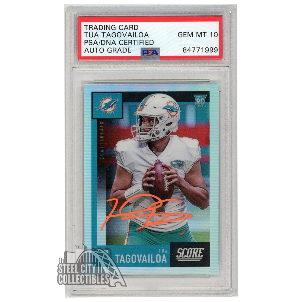 Tua Tagovailoa 2020 Panini Chronicles Score Autograph RC Card #442 PSA/DNA  10 (Orange)