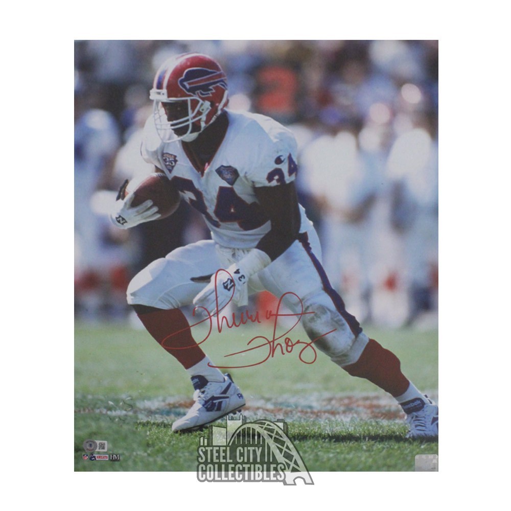 Thurman Thomas Autographed Buffalo 16x20 Football Photo - BAS (White Jersey)