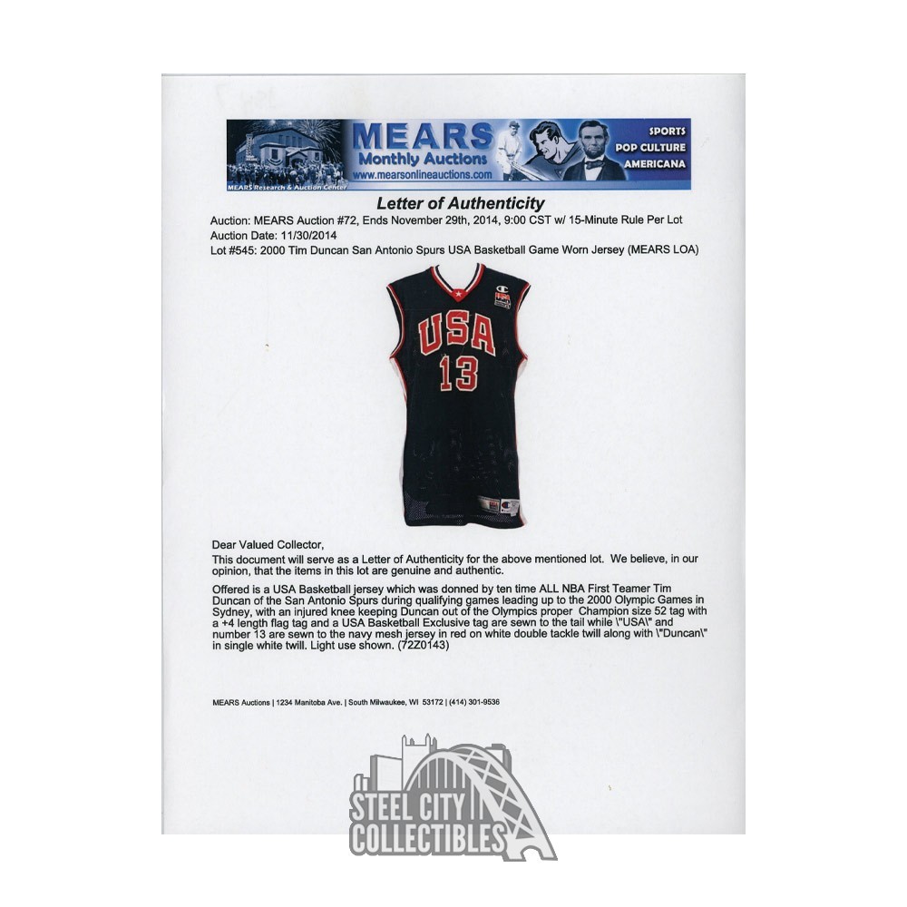Tim Duncan Autographed Memorabilia  Signed Photo, Jersey, Collectibles &  Merchandise
