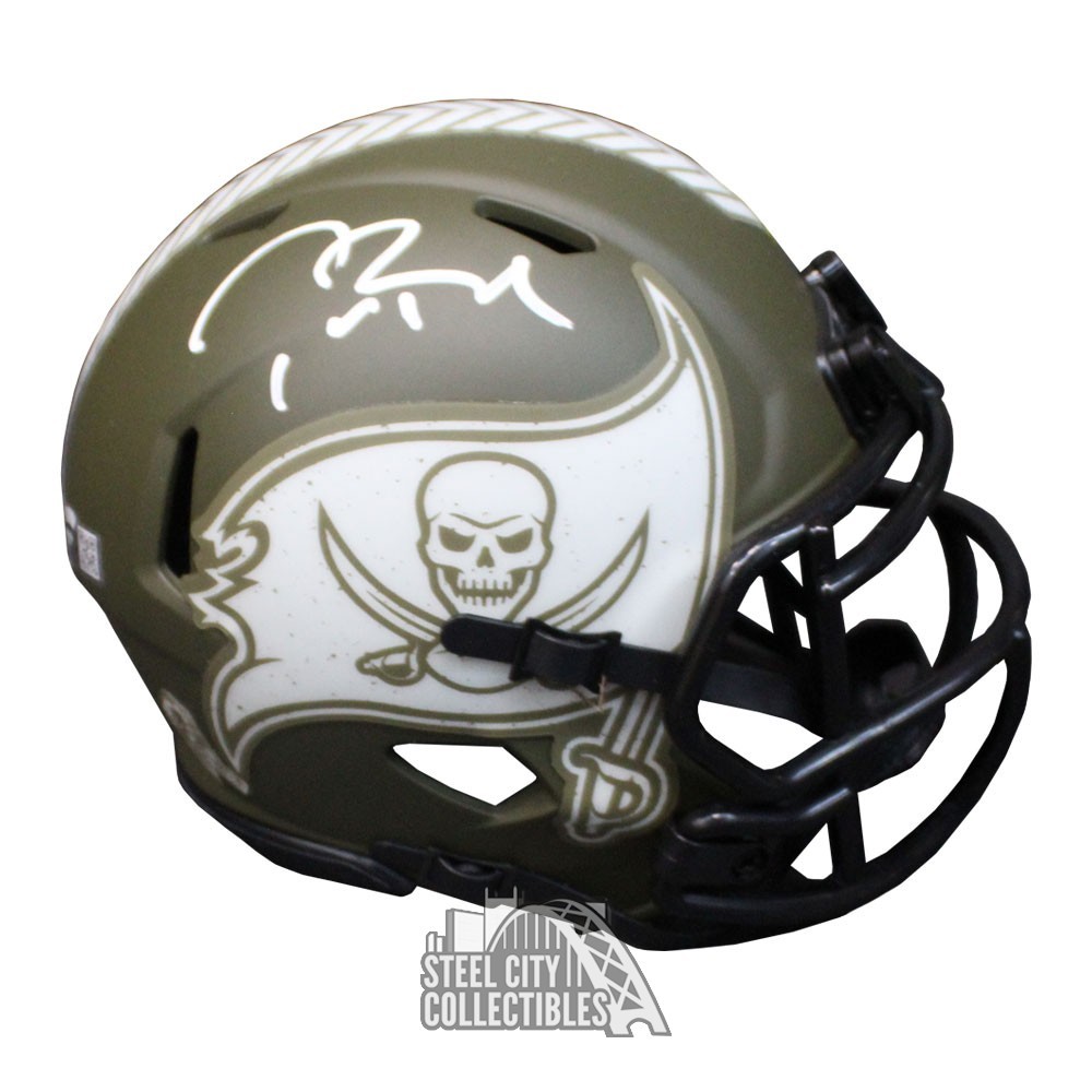Tom Brady Autographed Tampa Bay Salute to Service Mini Football Helmet -  Fanatics