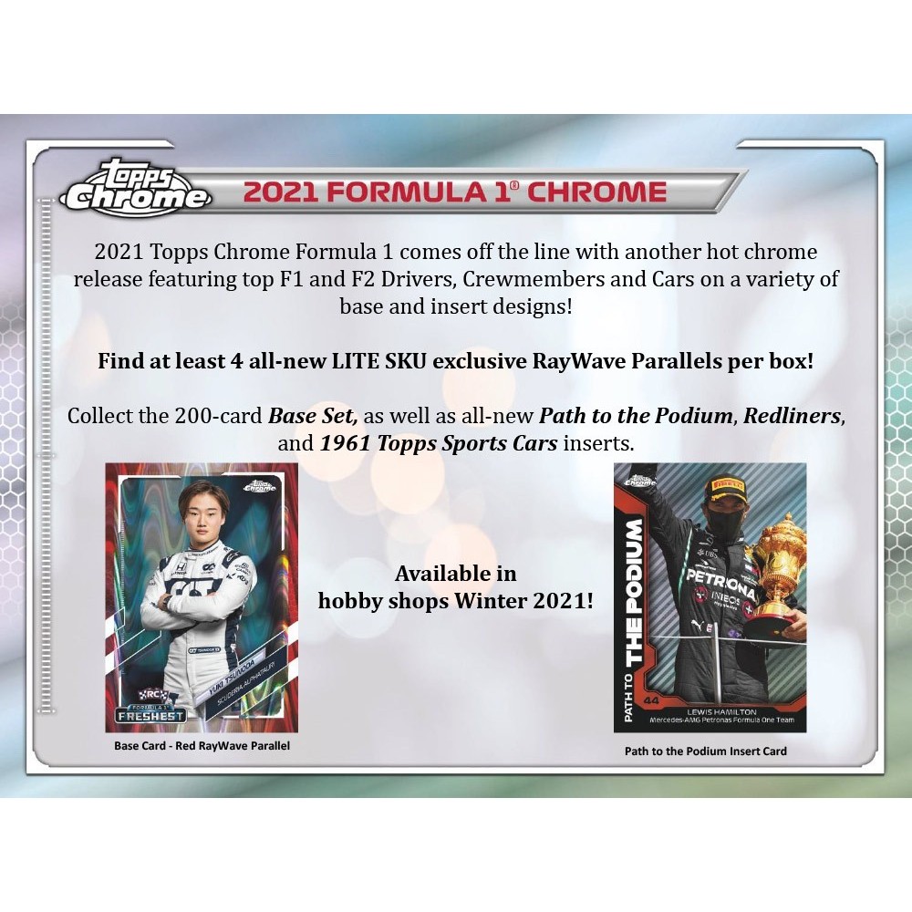 2021 RACING - TOPPS CHROME FORMULA 1 HOBBY (P4/B18/C12)