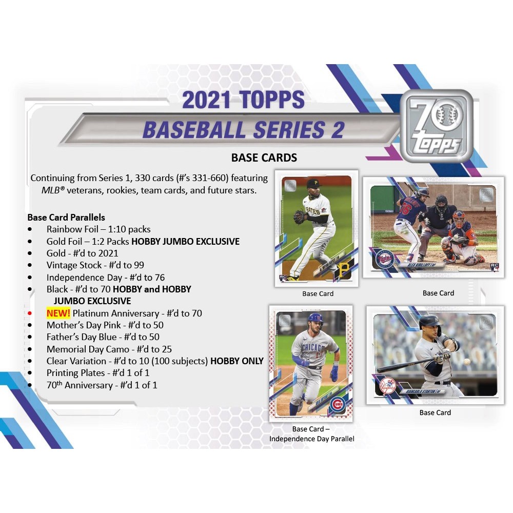 2021 Topps MLB Chrome Update Series Hobby Box of purchases 10 packs 2 BOXES