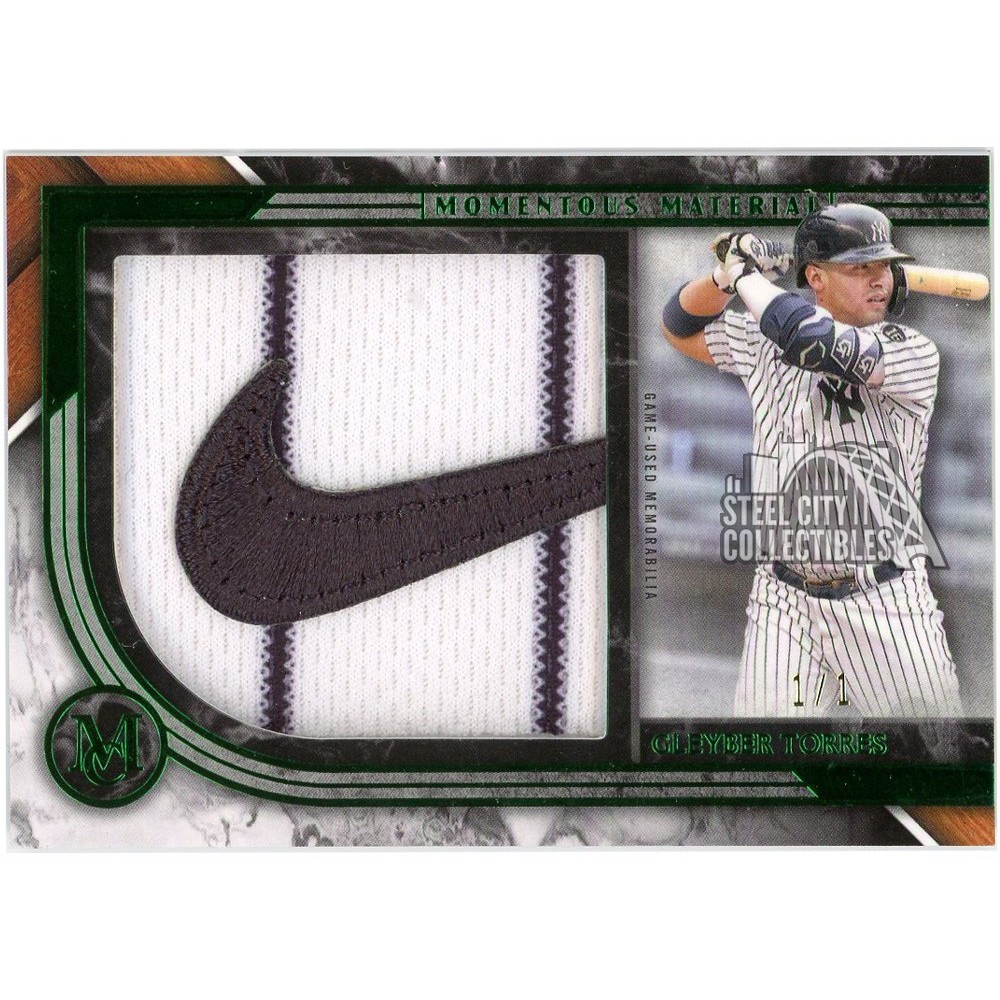 Gleyber Torres 2022 Topps Museum Momentous Material Game-Used Nike Logo  Patch Card #MMJPR-GT 1/1