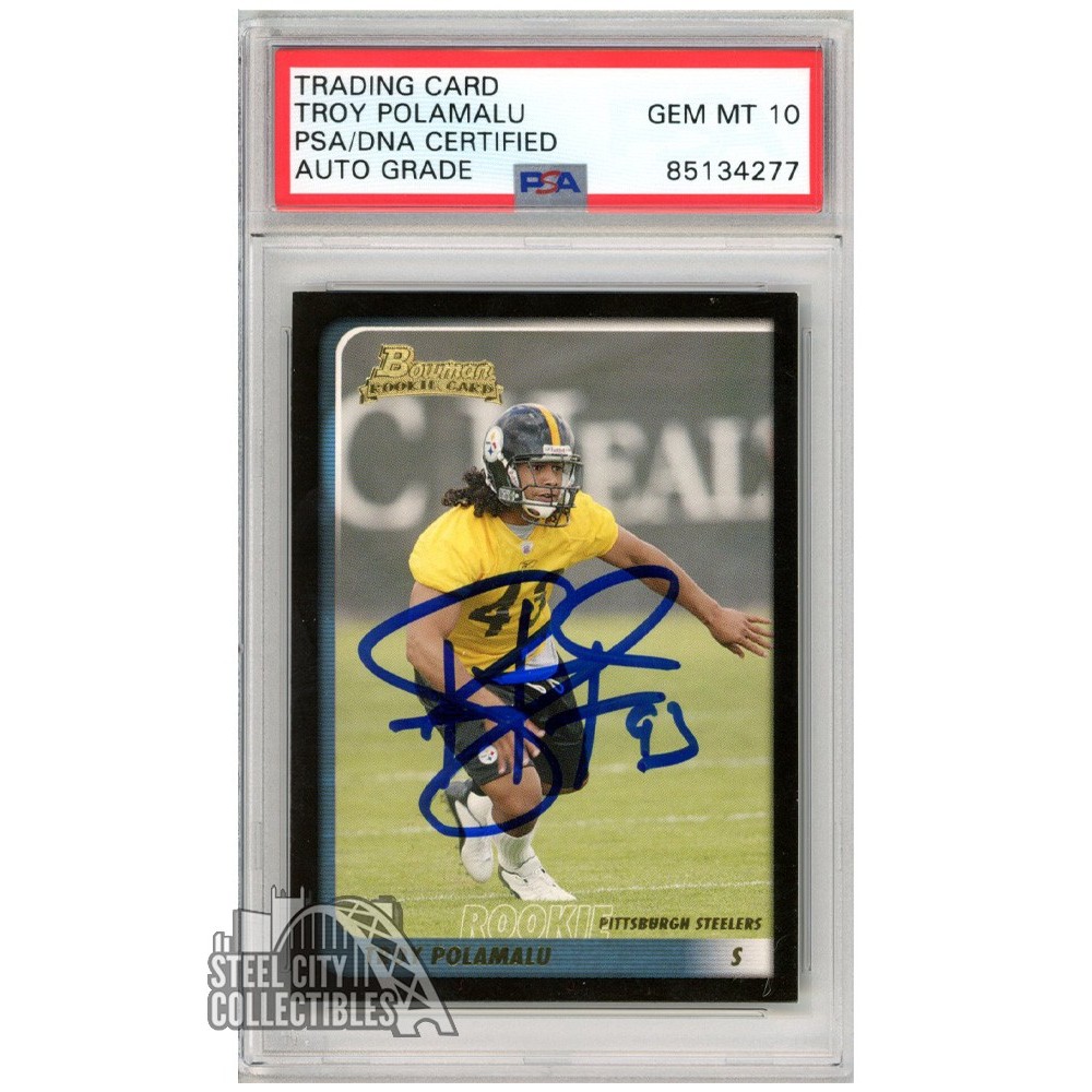 Troy Polamalu 2003 Bowman Autograph Rookie Card #257 PSA/DNA 10 | Steel ...